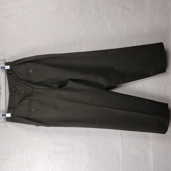 ANDREA Viccaro Petite Olive Green Pleated Front High Waist Straight Leg … - Picture 7 of 11